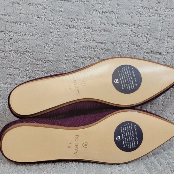 ROTHY'S The Merino Aubergine Purple Pointed Flat Shoes Women's Multiple Sizes - Picture 6 of 16